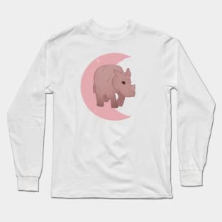 Rhino Crescent - Rose Long Sleeve T-Shirt